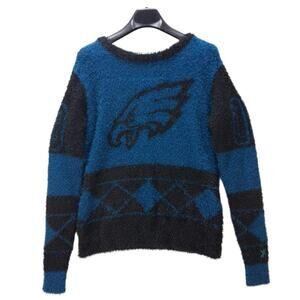 Men's Women's NFL Philadelphia Eagles Fuzzy Knit Sweater Size S Small Logo